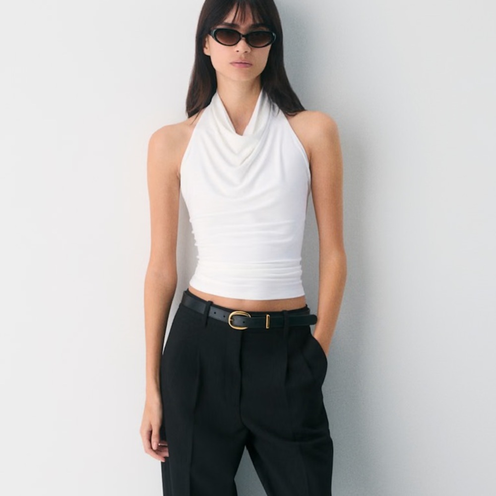 Aritzia tower open back halter top